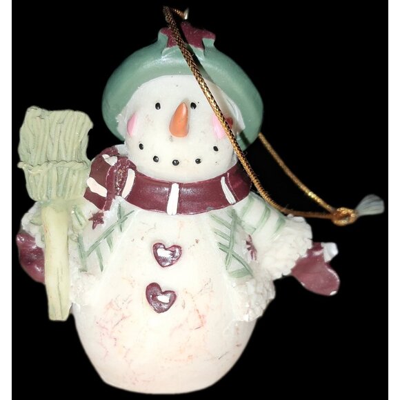 Christmas Tree Ornaments-Telephone Booth-Skates-Snowman-Shoes-Lot of Four VTG - Picture 4 of 5